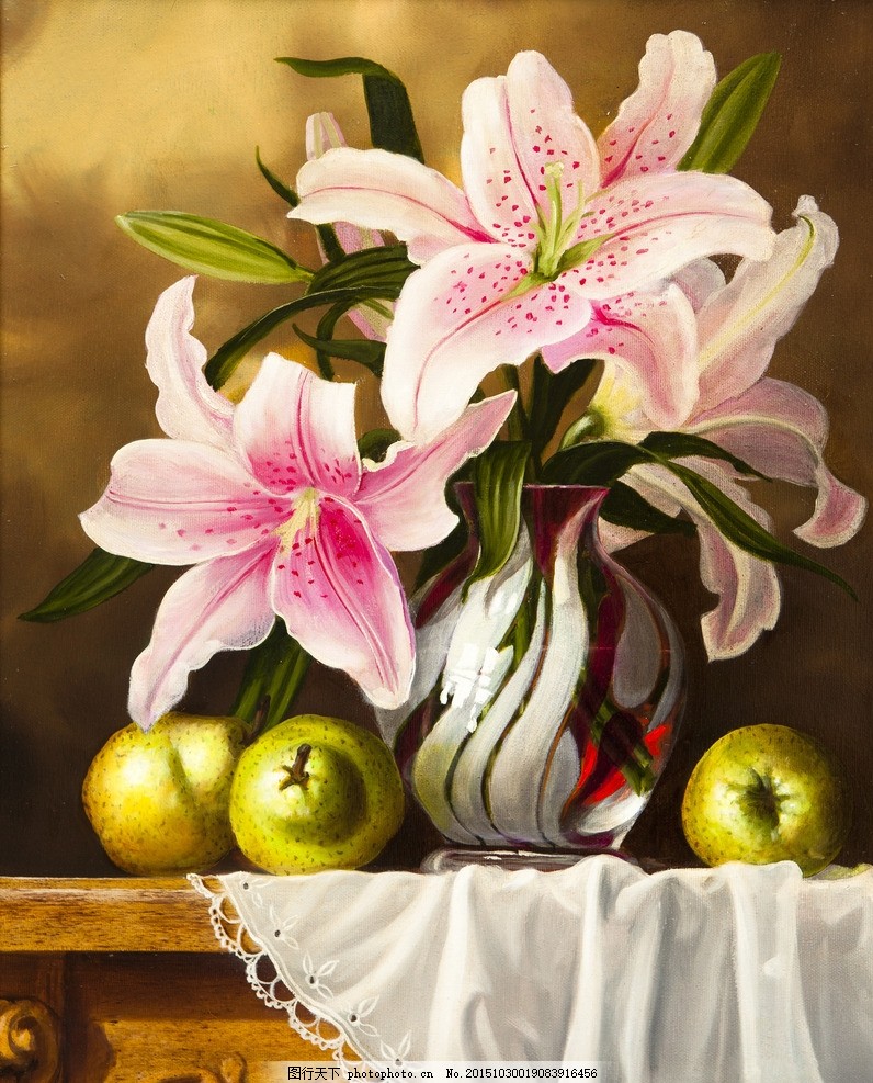 水彩画 静物 百合花 风景油画 水粉画 欧式古典 世界名画 西方油画