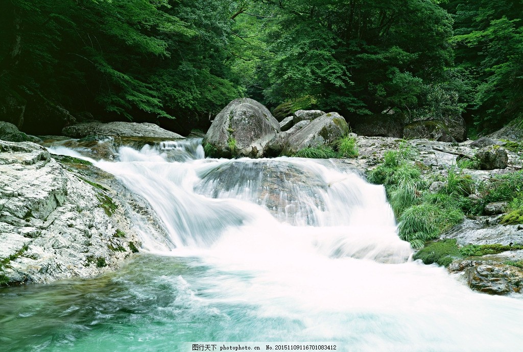 山水瀑布 河流 高山流水 风景河流 大自然风景 摄影 自然景观