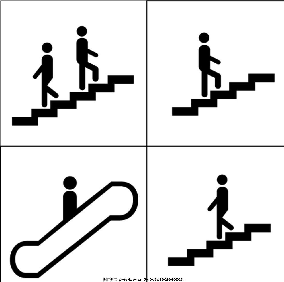 楼梯电梯上行下行标志