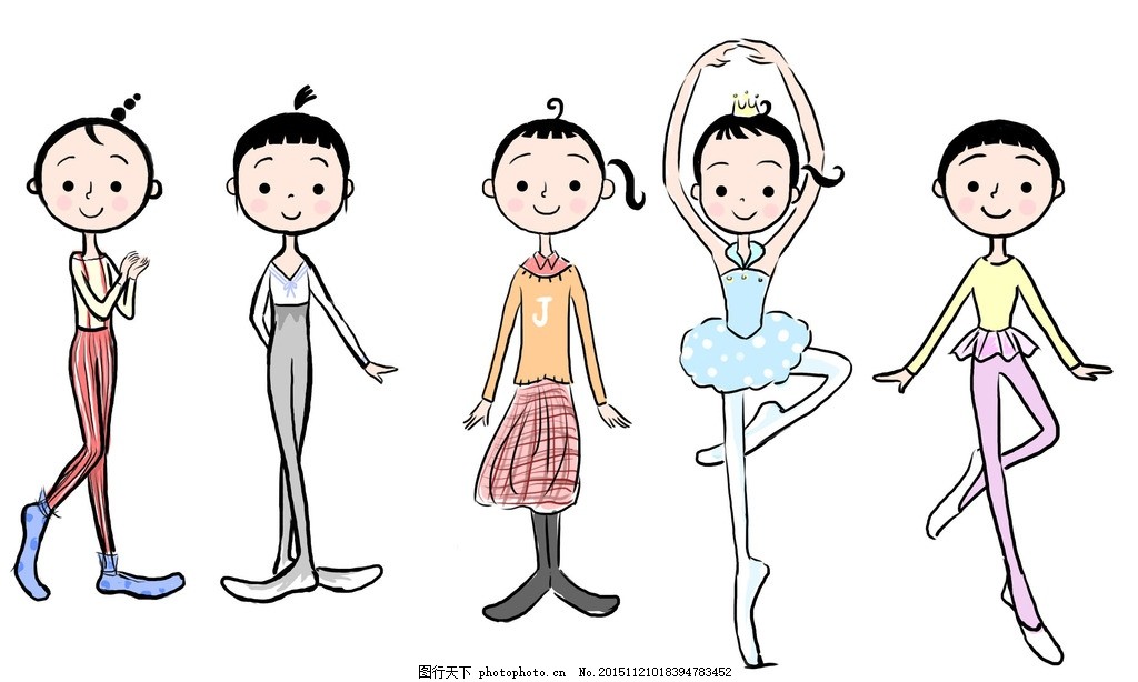 大脚丫芭蕾小人儿图片_动漫人物_动漫卡通_图行天下图库