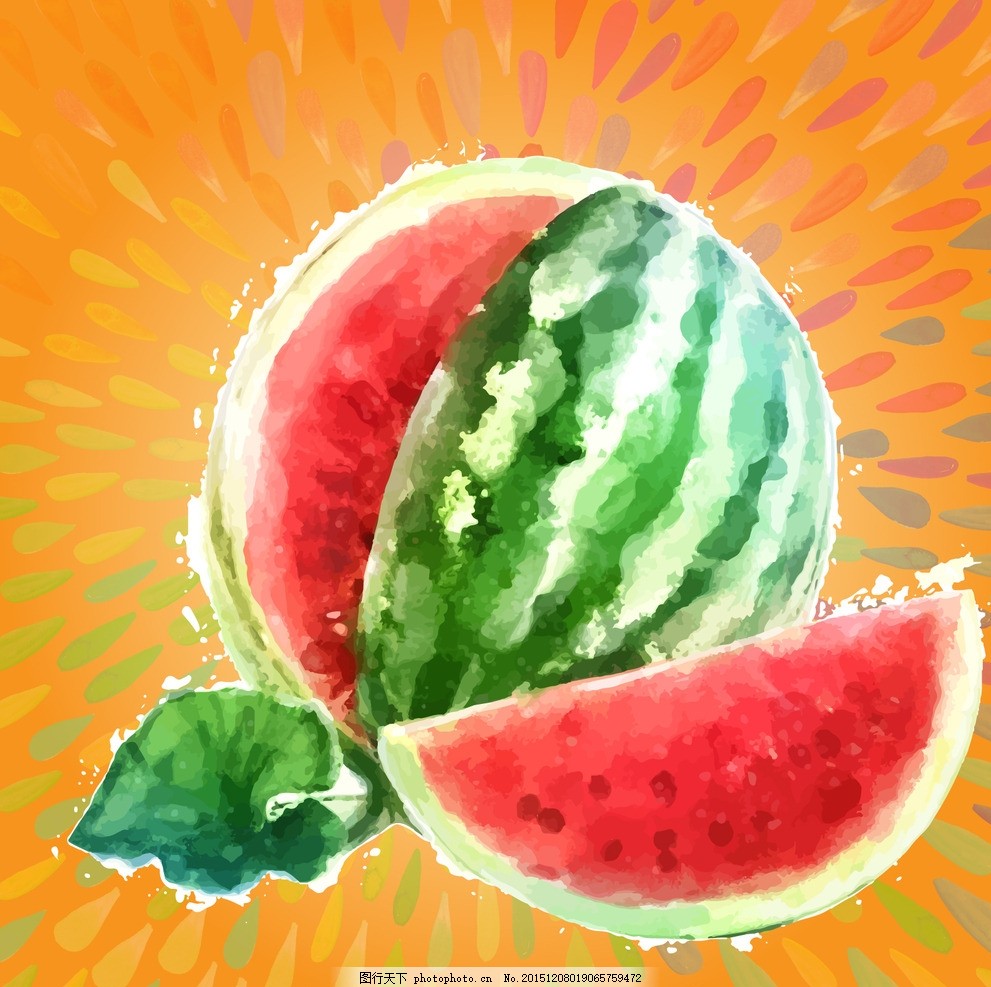 水彩西瓜 水彩 西瓜 大西瓜 西瓜角 水彩画 水粉画 西瓜插画 插画 绘画 艺术 美术 艺术绘画 创意西瓜 水果 创意水果 水果插画 手绘 手绘西瓜 手绘插画 矢量 矢量水彩 矢量插画 橙色 橙色背景 喷溅 放射 放射背景 水彩背景 笔触 飞溅 水果 蔬菜 果蔬 设计 文化艺术 绘画书法 AI