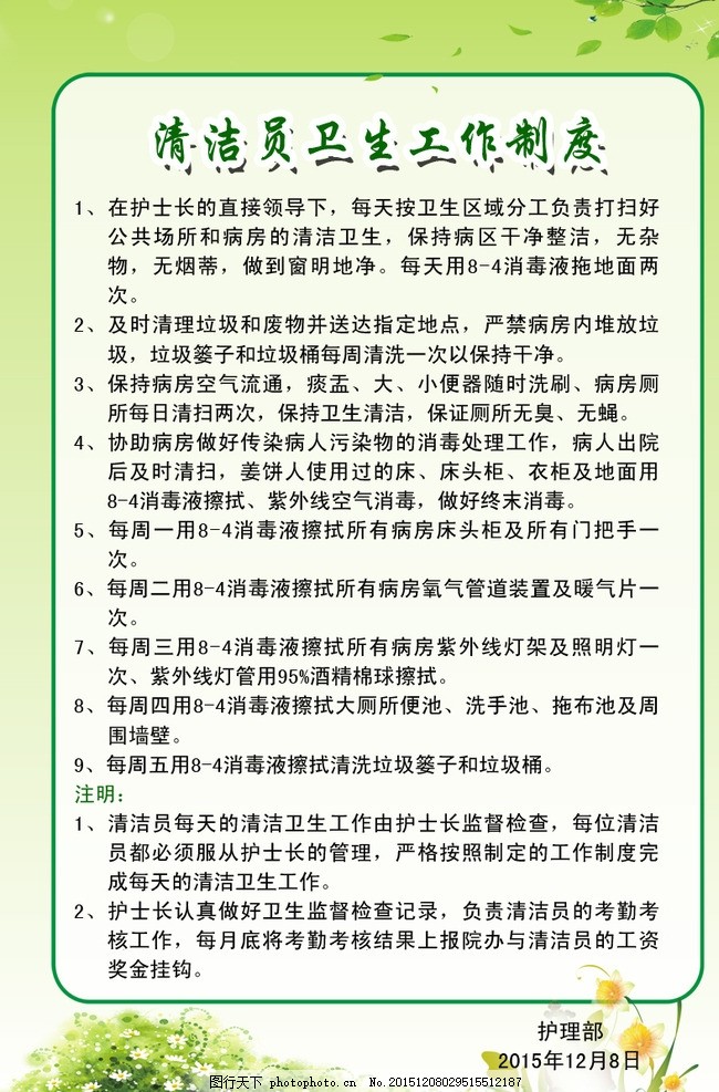 清洁员卫生工作制度,卫生制度 制度牌-图行天下