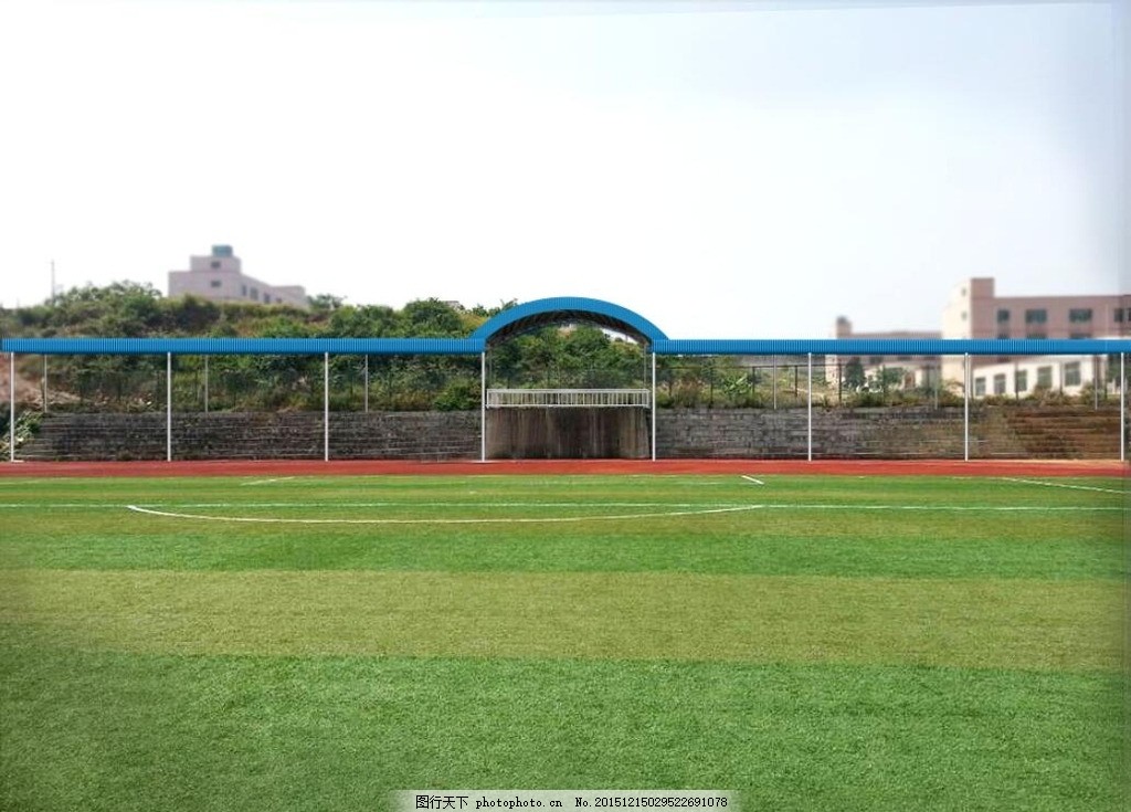 操场钢架棚效果图,蓝色钢架 看台 雨棚 杂七杂八