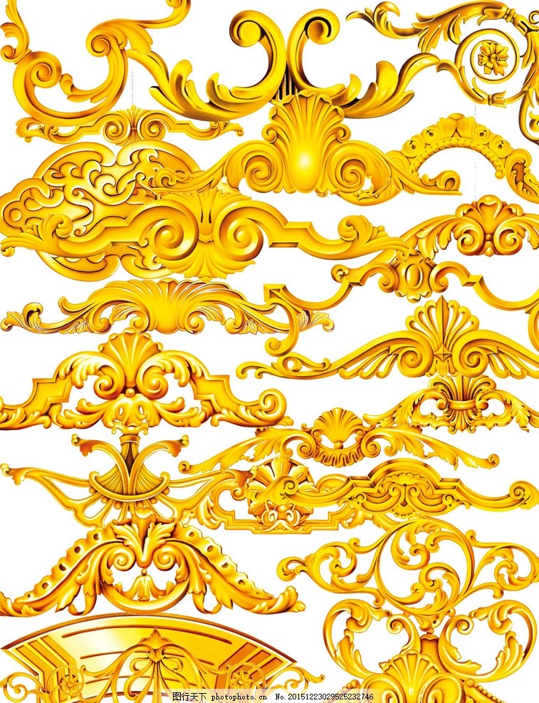 金色花纹 花纹条框 花纹边角 金色边角 欧式金边 复古金边 金边条框