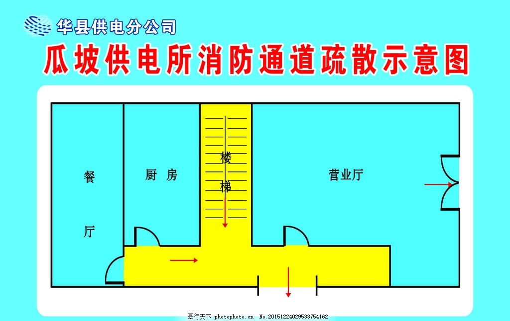 消防疏散图 供电所 消防通道 疏散图 疏散示意图 供电所广告 设计