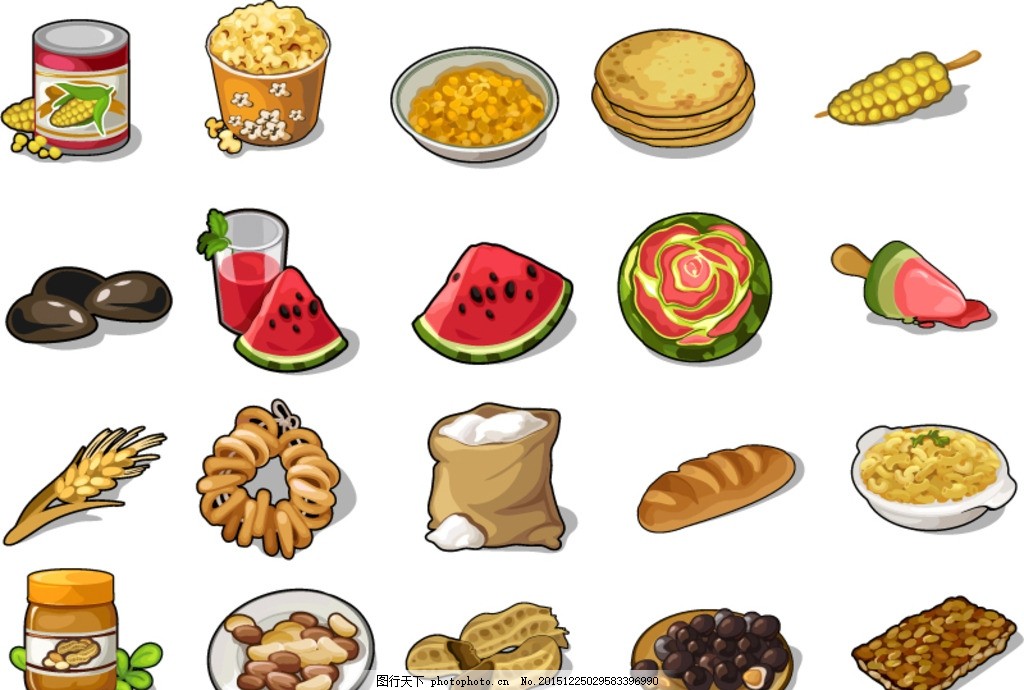 美食图标 美味 食品 图标 标签 食物 美食 玉米 玉米罐头 爆米花 糖饼 西瓜 西瓜汁 面包 面粉 蜂蜜 麦穗 坚果 意大利面 花生 花生酱 插画 背景 海报 画册 食品果蔬 设计 生活百科 餐饮美食 平面素材 设计 广告设计 广告设计 EPS