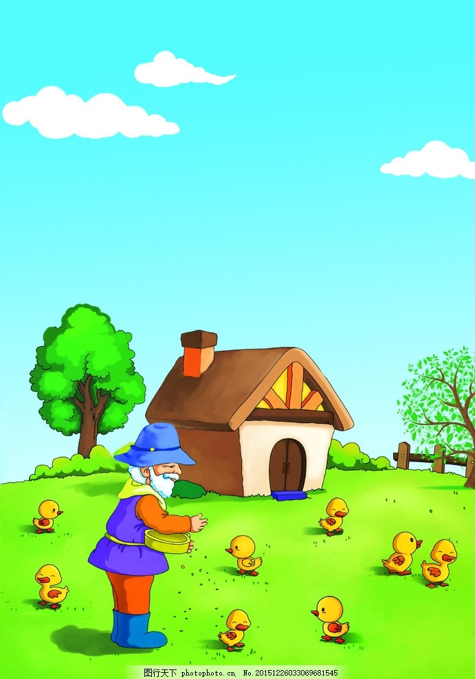 卡通农场喂鸡 老爷爷